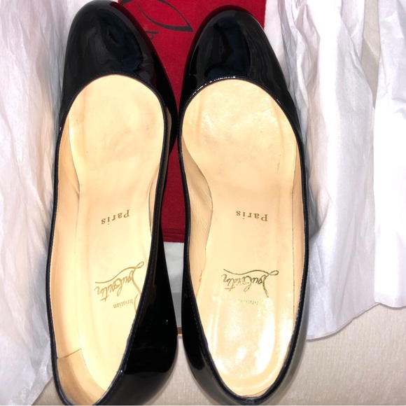 Christian Louboutin Simple Black Patent Calf Leather 70 Heel Pumps Size 38.5 - Picture 14 of 16